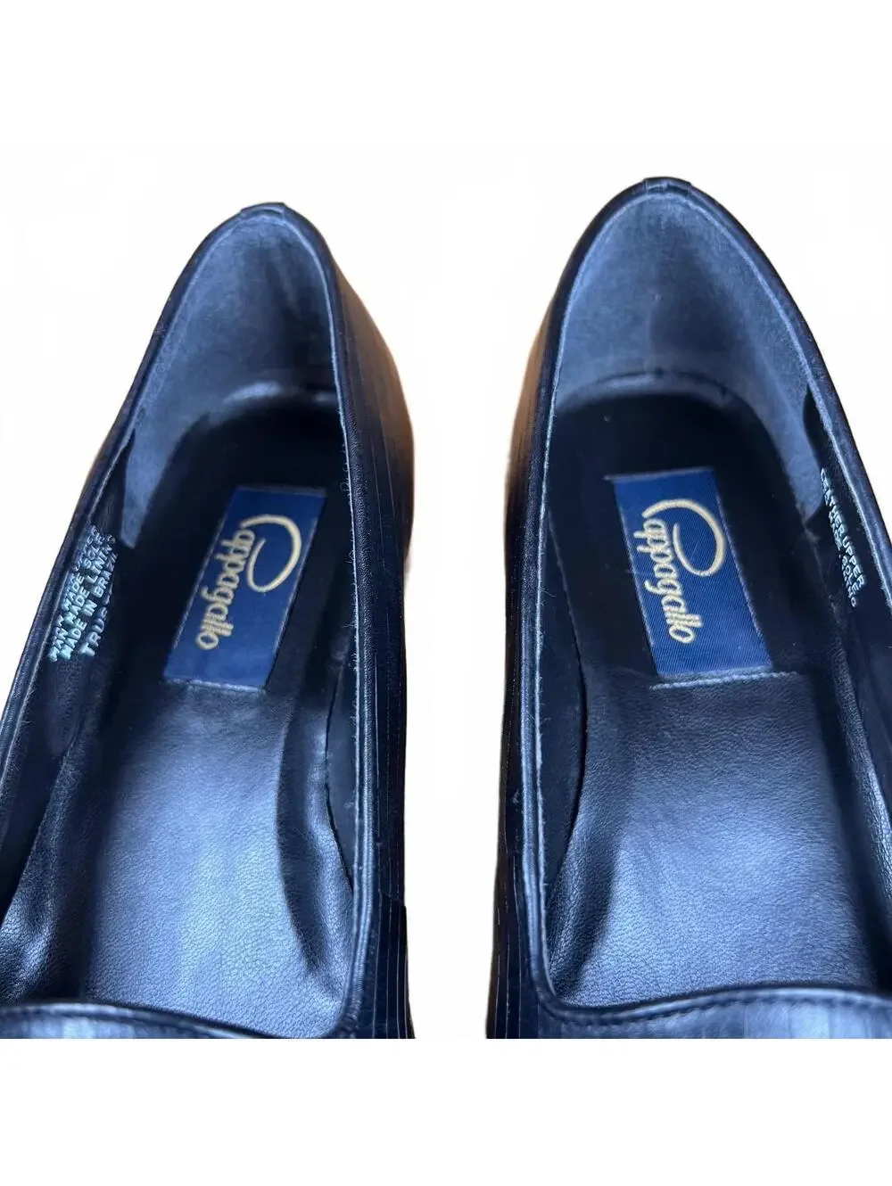 Cappagallo Black Leather Slip-On Loafers Size 11